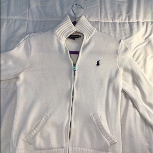 Hoodless Ralph Lauren Zip Up Sweater